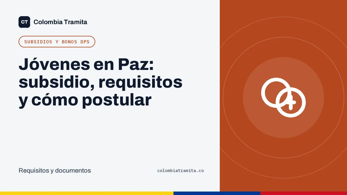 Jóvenes en Paz: subsidio, requisitos y cómo postular