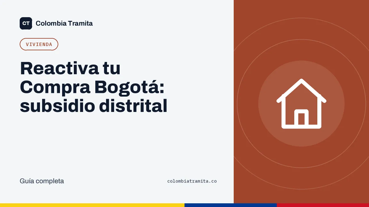 Reactiva tu Compra Bogotá: subsidio distrital