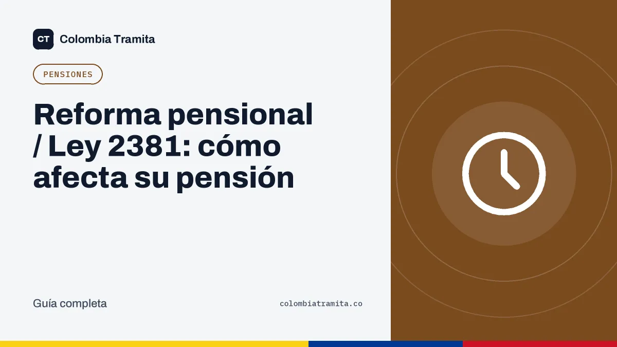 Reforma pensional / Ley 2381: cómo afecta su pensión