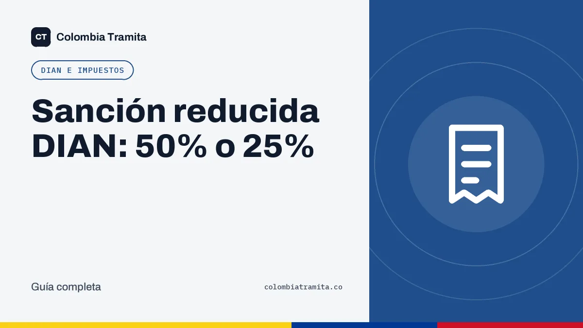 Sanción reducida DIAN: 50% o 25%